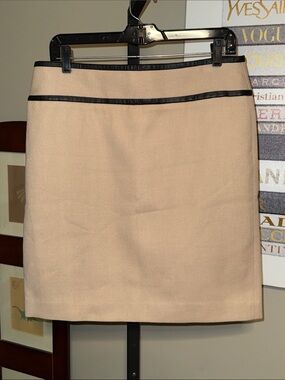 Ann Taylor Beige Pencil Wool Blend Skirt